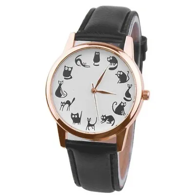 Leather Wrist Analog Band Watches Quartz Women's Watch Talking Wrist Watch • £7.39