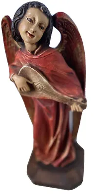 Vintage 1972 Universal Statuary  Corp. Angel Statue Playing Lute/Red/Chicago • $89
