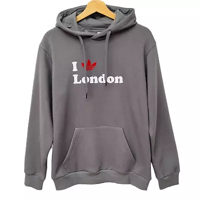 Men's Adidas I Love London Grey Hoodie Sweatshirt Jumper  - Size S • £19.99