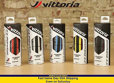 Vittoria Rubino Pro 700 X 25c Road Bike Tire Black White Red Blue Yellow • $54.99