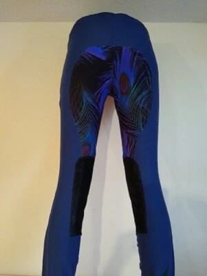 $10 • Buy Riding Breeches Girls L (26) Navy Peacock Full Seat + Kneepatch