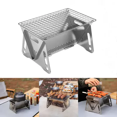 Stainless Steel Grill Folding BBQ Outdoor Camping Grill Portable Mini Cooker • $16.59