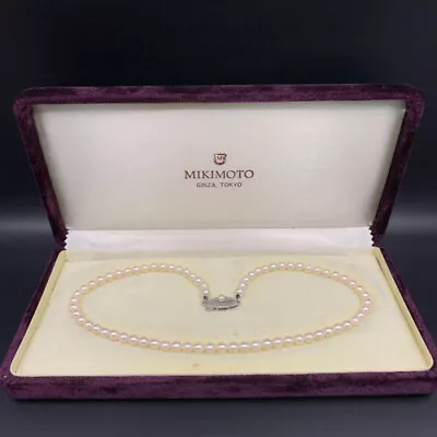[Authenticated] Rare M SIL MIKIMOTO Pearl Necklace Approx. 5.1mm From JAPAN◎ • $847.40