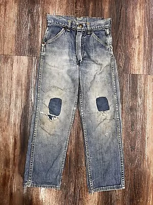 VINTAGE ORIGINAL DENIM JEANS PANTS WRANGLER BLUE BELL KIDS SIZE 6 1950's TALON • $120