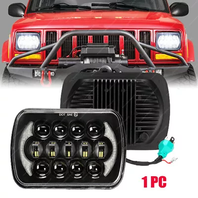 For Jeep Wrangler YJ Cherokee XJ DOT 5x7  7x6  LED Headlight Hi-Lo Beam Halo DRL • $36.95