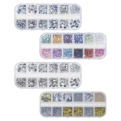 4 Boxes Flat Back Hotfix Glass Rhinestones For DIY Crafts Nail Art 2/3/4/5mm • £6.66