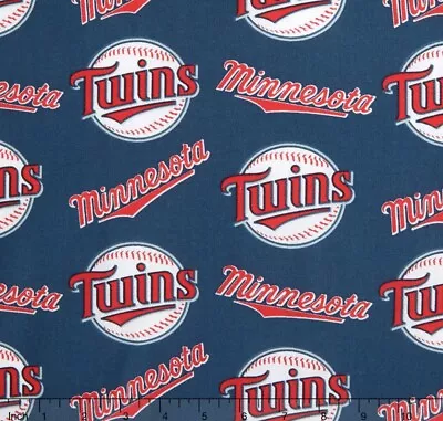 1/4 Yard 9”x58” Minnesota Twins MLB Baseball Sports Cotton Quilting Fabric • $3.99