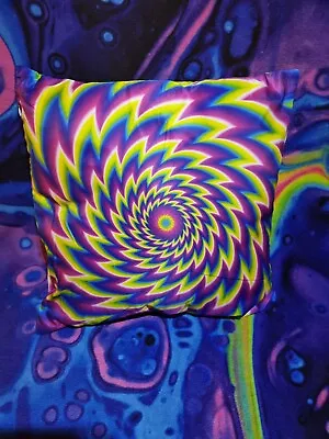 Trippy Pillows . Festival. Colourful Bright. Throw Pillow • £15