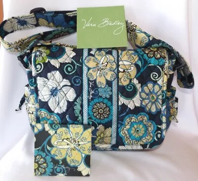 VERA BRADLEY Lindsay Crossbody Purse  & Bonus Too - Mod Floral Blue - Nice • $34.95