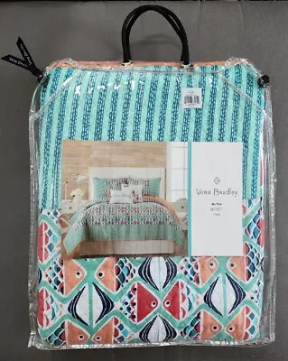 VERA BRADLEY GO FISH Quilt Comforter TWIN NEW Ocean Beach Coastal Tropical Teal • $75