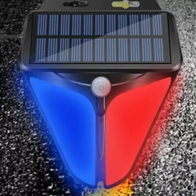 Solar Strobe Warning Light With 90DB Alarm Outdoor 4 Modes Solar Motion Sensor • $10.98