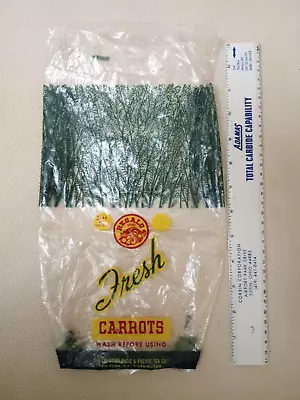 VTG PLASTIC GROCERY ADV SACK BAG #13 1960s A&P REGALO BRAND CARROTS NEW YORK NY • $7