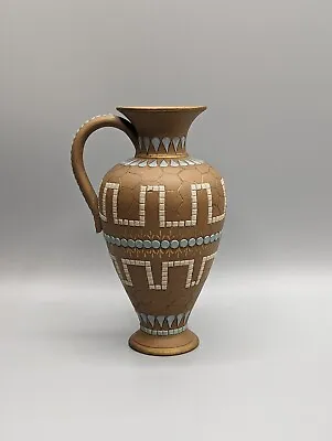 £65 • Buy Doulton Lambeth Silicon Jug Vase Aesthetic Movement Greek Key Mosaic 1880s