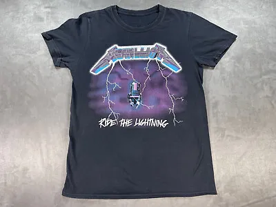 Black Small Official METALLICA Ride The Lightning Shirt Electric Chair Modern • $18.50