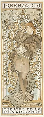 Alphonse Mucha  -  'lorenzaccio'  Orig Vintage 1896 Litho -  Smaller Format • $4000