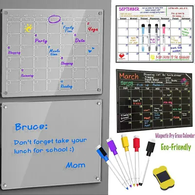 Magnetic Monthly Calendar Weekly Planner Set For Fridge Dry Erase Menu Board US • $9.99