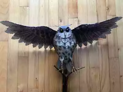 Metal Owl Wings Spread Open Yard Cottage Bird 24 In. W. Garden Decoration Hooter • $119.99