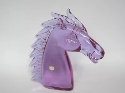 £169.99 • Buy Horse Head Sculpture Murano Pink Blue Alexandrite Sommerso Art Glass Zanetti