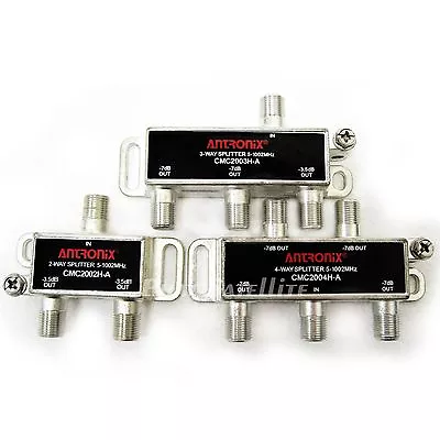 ANTRONIX RG6 RG59 RG7 RG8 RG11 Coaxial Cable Signal Splitter 2-way 3-way 4-way • $11