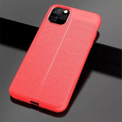 For IPhone 11 Pro Max Shockproof Rubber Slim TPU Leather Back Soft Case Cover • £4.79