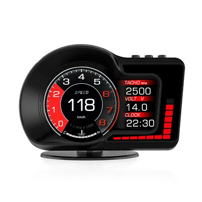 £67.07 • Buy OBD GPS Car HUD Guage Head Up Display Speedometer Alarm RPM Turbo Water Oil Temp