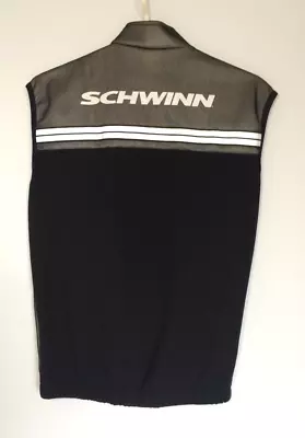 Schwinn Mens Jersey Jacket Small Black Sleeveless Nylon Polyester Zip Italy Made • $36.42