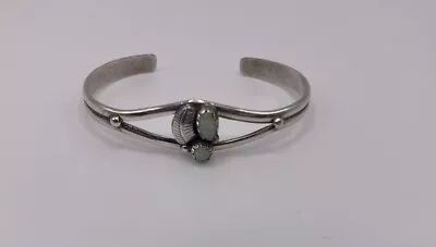 Vintage Opal And Silver Children Cuff Bracelet • $48.31