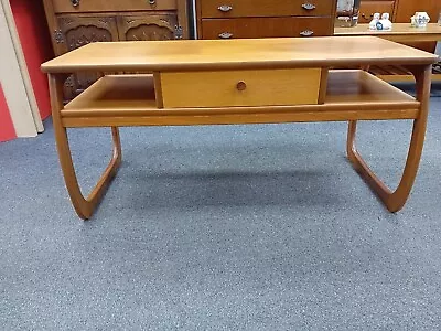 NATHAN Retro Vintage Large Teak Coffee With Centre Drawer CS M30 • £49.99