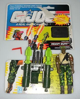 1991 Vintage GI Joe Lot ARAH Heavy Duty V1 3.75 Figure & Cardback *Complete READ • $39.99