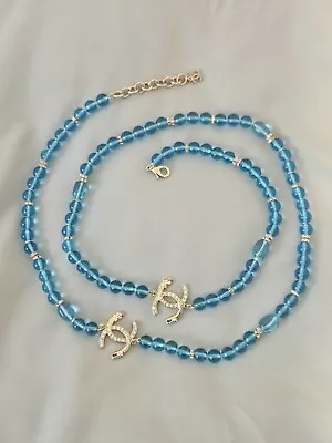 Chanel CC 2023 Blue Long Necklace • £700