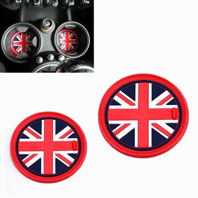 78mm Red Union Jack UK Flag Style Coasters For MINI Cooper Front Cup Holders • $7.49