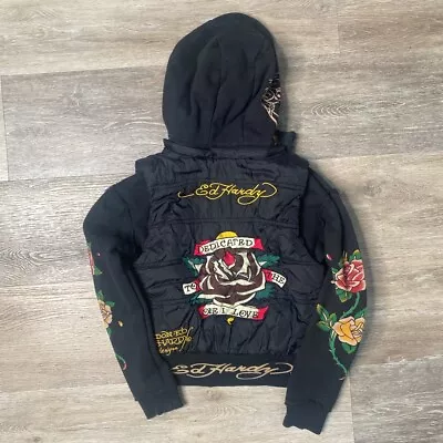 Y2K Early 2000s Ed Hardy Kids Girls Size 4 Graphic Jacket  • £39.59