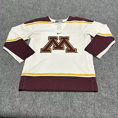 Minnesota Gophers Ice Hockey Jersey Boy's XL White Nike Youth Kids FLAWS* • $18.88