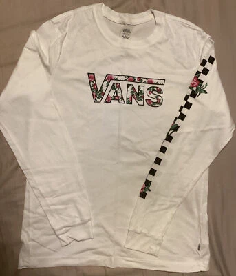 £5 • Buy Long Sleeve White Vans Top Women’s Medium 