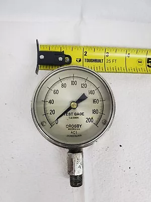 Vintage Crosby Test Gauge Brass And Chrome Old School Gauge Wall Art • $34