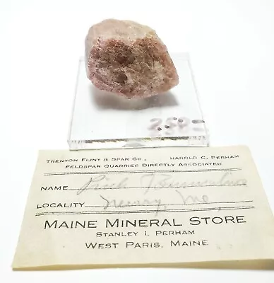 Newry Tourmaline Perham's Maine Mineral Store Very Early Label • $275