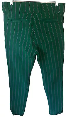 Betlin Apparel Vintage Retro 80’s Baseball Green Striped Pants-Large 34-36 • $42.88