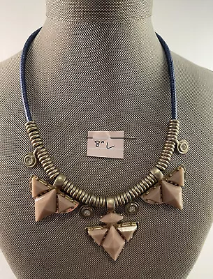 J CREW Statement Necklace Tan/Pink/Blue Egyptian Jewelry • $9