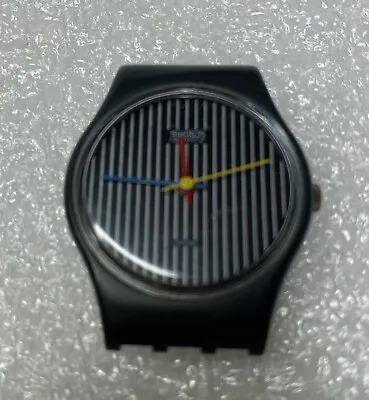 1984 Ms Channel Ms Pinstripe Ladies Swatch Watch Face 25.00mm NO BAND WORKS! • $15