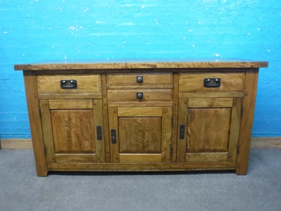 £299 • Buy CHUNKY / HEAVY SOLID FRENCH OAK 3DOOR 4DOVETAILED DRAWER SIDEBOARD H86cm W168cm