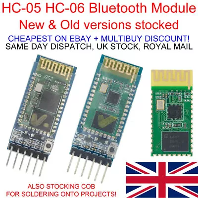 HC-05 HC-06 NEW & OLD Bluetooth Wireless Serial Transceiver Module Arduino ESP32 • £429