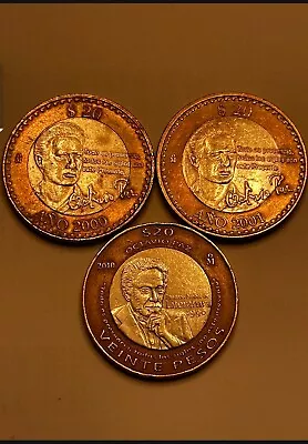 MEXICO $20 Pesos 2000-2001-2010 COMPLETE SET Of 3 COINS OCTAVIO PAZ • $29