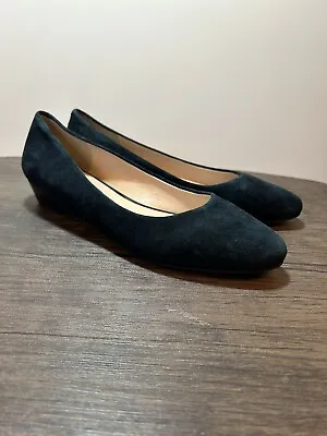 M&S Footglove Size 7 Blue Suede Slip On Shoes • £15.99
