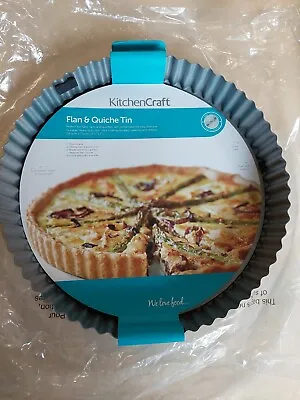 KitchenCraft Non-Stick Loose Base 24.5cm X 3.5cm Flan  Quiche Tin Round • £10