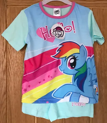 Girls My Little Pony Pyjamas Age 4-5 Years Pjs Pj Set Shorts And T-shirt Summer • £8.99