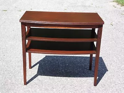 Vintage Federal Style Bowfront Mersman Mahogany Shelf Table 1940's • $355.50