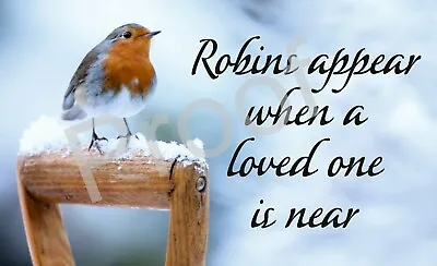 £5.95 • Buy ROBINS APPEAR #0847 SIGN 9 X 5.5  METAL ALUMINIUM PLAQUE QUOTE LOVED ONE 