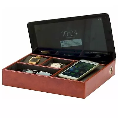 Mele And Co Daniel Brown Desk Top Organiser / Valet And Charging Station MC1556 • £21.95