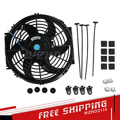 10  Slim Fan Push Pull Electric Radiator Cooling 12V Mount Kit For Universal • $19.99