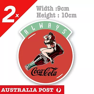 Coca Cola Old Vintage Retro Sign - Always Coca Cola Sexy Pin Up Girl Sticker • $7.20